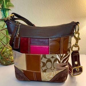 Coach Multicolored Holiday Patchwork Duffle Purse